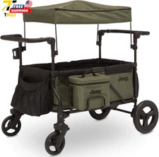 Jeep Deluxe Wrangler Stroller Wagon with Cooler Bag and Parent Organizer by Delt