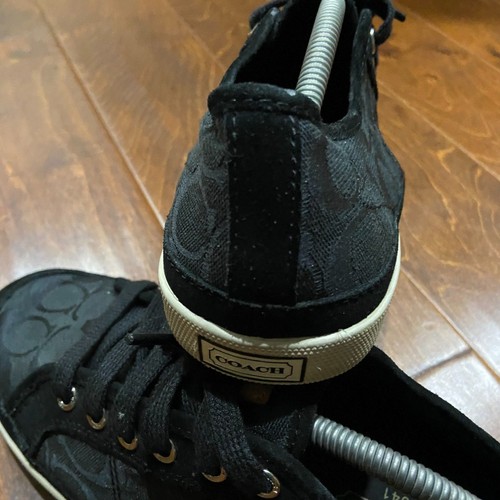 Coach Brad Monogram Low Top Casual Tonal Black Shoes Sneakers Men's Size 10 - Picture 7 of 8