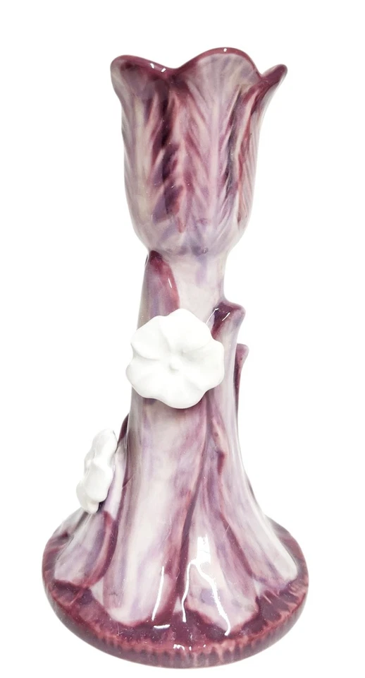 Candelabro cónico Anthropologie repollo ciruela surtido gres floral nuevo en caja Foto 2 de 4