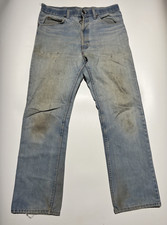 1970's Sears Thumbs Up Denim Jeans Vintage Faded Soft Trim Fit 33 Waist USA Made