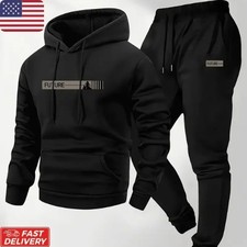 Men  s Velvet Thickened Sports Set   Hoodie  Pants 2 Piece Tracksuit   Long Slee