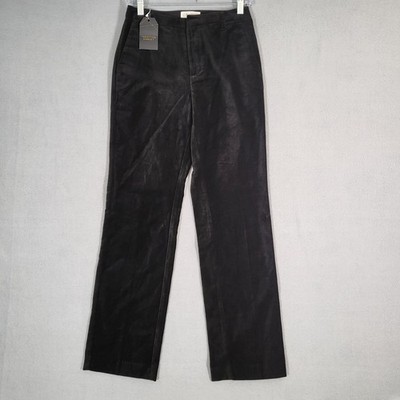 Part Two Tradition Market Velvet Pants Women's 32 Black Straight Leg New
