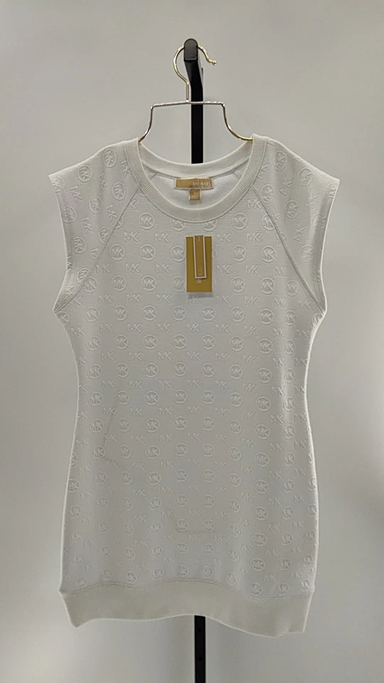 Michael Kors Raglan Sleeveless Sweatshirt White M