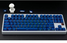 Prussian Blue Side Printed Keycaps Shine Through PBT Doubleshot Keycap Set