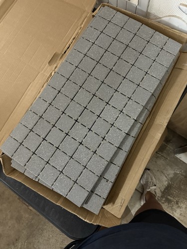 NEU American Olean Mosaik 0A06 Sturmgrau 2" x 2" Porzellan Bodenfliese 26 Quadratfuß