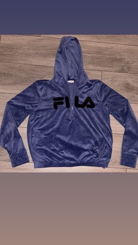 FILA Size Small Y2K Velour Velvet Pullover Sweatshirt Purple Quarter Zip EUC - Picture 1 of 6