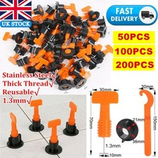 200Pcs Reusable Tile Leveling System Kit Tile Spacer Wall Floor Clips Tools Sets
