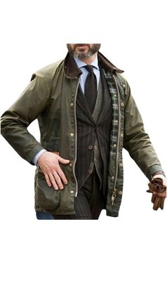 Barbour Beaufort Vintage Wachsjacke M Olive Green Grün Size C40/107 Wax Jacket !