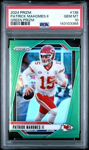 2024 Panini Prizm Patrick Mahomes II #138 Green Prizm PSA 10 🔥