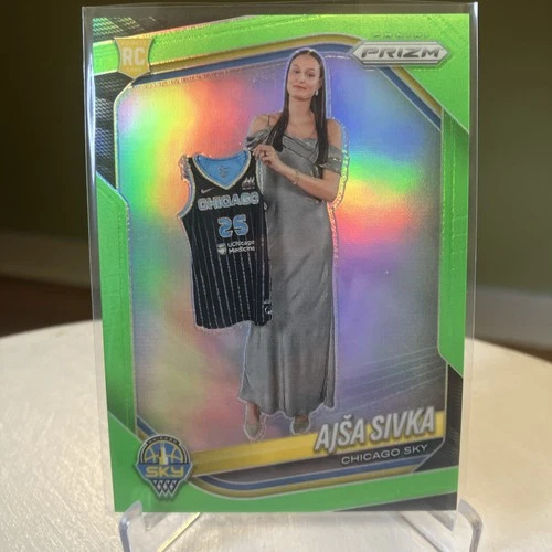 2025 Panini Prizm WNBA Rookie Prizm Ajsa Sivka Chicago Sky Green /225