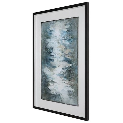 Uttermost Lakeside Grande Wood Framed Abstract Print in Blue-green/White - Picture 2 of 7