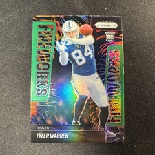 Panini 2025 Prizm Cracked Ice Tyler Warren Colts Fireworks Green Prizm Rookie  