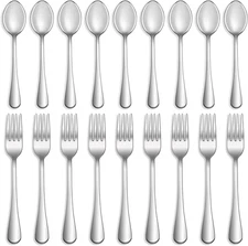 8 Pcs Forks and Spoons Silverware Set,Food Grade Stainless Steel Flatware Cutler