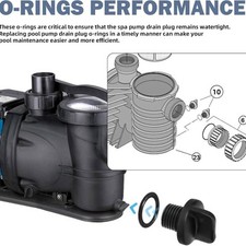 2 Pieces Pool Pump Drain Plug R0446000 Easy to Install Strong Seal Accessory