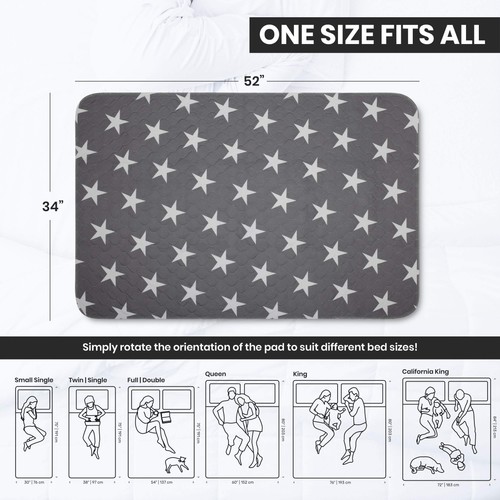 1 Pack 52x34 Large Reusable Bed Pads, Incontinence, Washable, Waterproof, Pee - Picture 5 of 9
