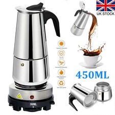 450ml Aluminium Espresso Coffee Maker Stove Top Percolator 9 Cup Moka Pot Latte