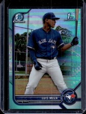 2022 Bowman Chrome Luis Meza Aqua Refractor 1st Prospect #/125 Blue Jays