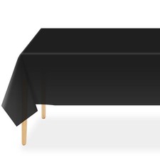Black Plastic Table Cloth Disposable 2 Pack, 54 x 108 Inch Tablecloths for Pa...