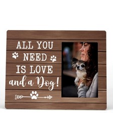 Dog Picture Frame, All You Need Is Love and A Dog Picture Photo Frame, Dog Lo...