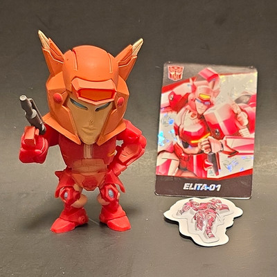 Hasbro Transformers Vaultz Mugheads Elita-1 Mini Figure Card & Sticker