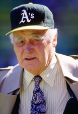 Oakland Athletics owner Charlie Finley looks on prior to an MLB ga- Old Photo