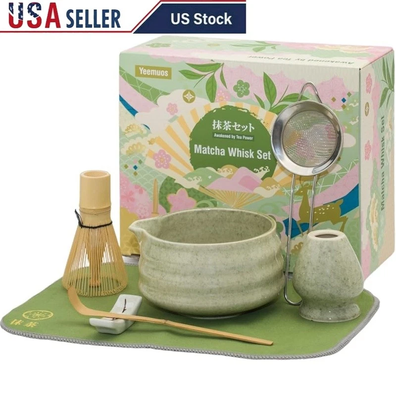 All-in-One Matcha Whisk Set W/ Bamboo Whisk Sifter Bowl Tea Accessories New