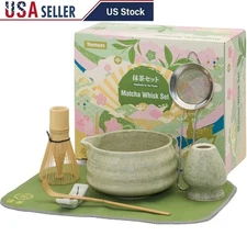 All-in-One Matcha Whisk Set W/ Bamboo Whisk Sifter Bowl Tea Accessories New