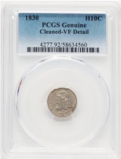 1830 Half Dime V-9, LM-2, R.3 - PCGS VF Details - Cleaned