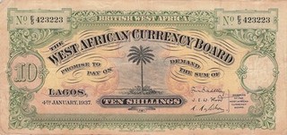 British West Africa 10 Shillings 1937