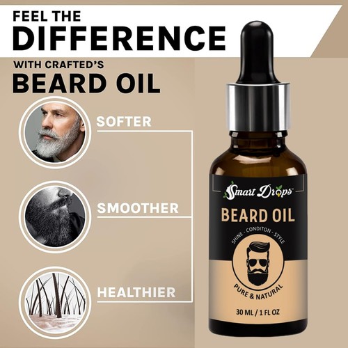 Smartdrops Huile à Barbe pour Cheveux Brillants 30ml Chaque Paquet de 3 - Photo 3 sur 8