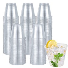 300 Pack 9oz Clear Plastic Cups,Disposable Crystal Drinking Cups,PET Plastic ...