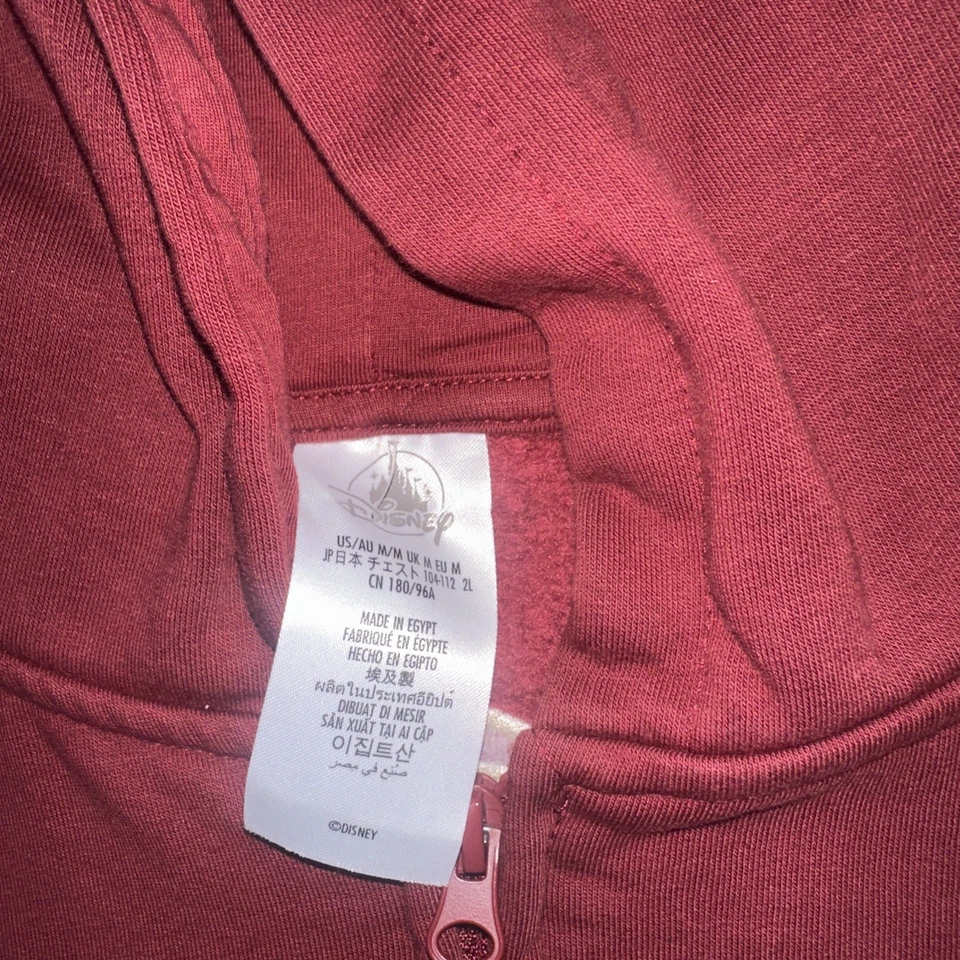 Sudadera con Capucha Walt Disney World Auténtica Original Cremallera Completa Roja Adulto Med Foto 4 de 4