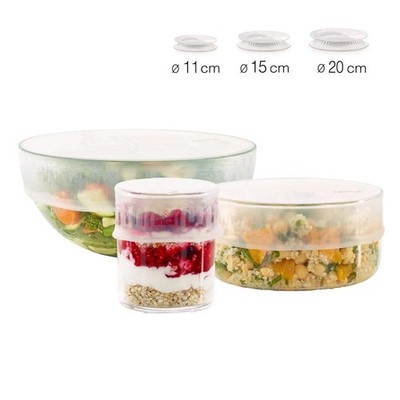 Lekue Kit Reusable Flexible Lid (Diameter 11.5cm + Diameter 15cm + Diameter 20cm