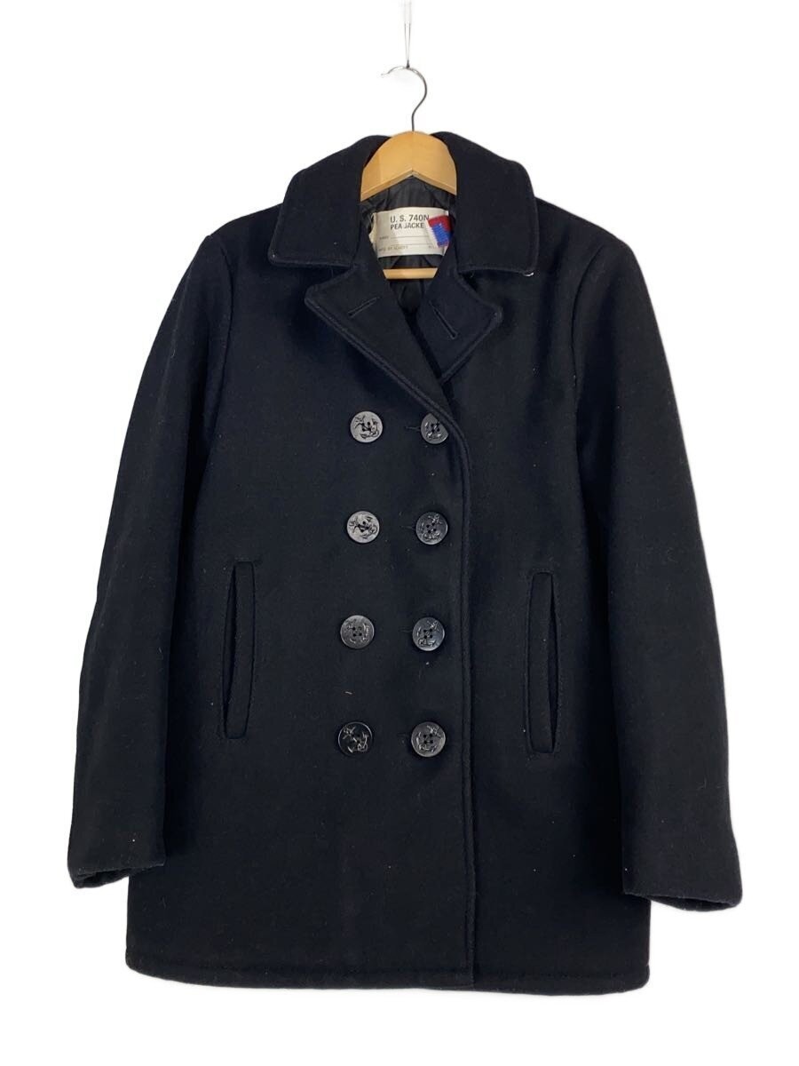 Schott U.S.740N Pea Jacket/Made In Usa/Pea Coat/18/Wool/Black/740N 3423