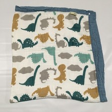 Farmer Mani Dinosaur Muslin Baby Blanket Green Blue