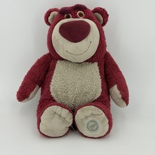 Disney Parks Lotso Bear Plush Toy Story 15" Stuffed Animal Maroon Gray Tummy