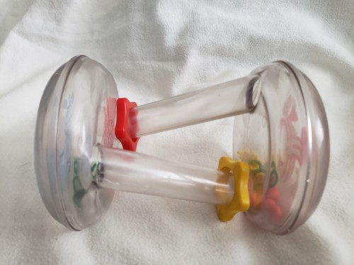 Johnson & Johnson Vintage Playpath Rattle Baby Infant Toy 1980 Clowns Stars - Picture 8 of 8