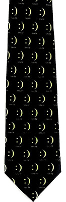 Computer Smile Men's Necktie Emoticon Expression Keyboard Key Black Neck Tie 