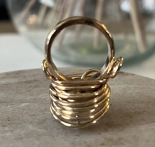 Rose Quartz  Gold Wire Wrapped Ring