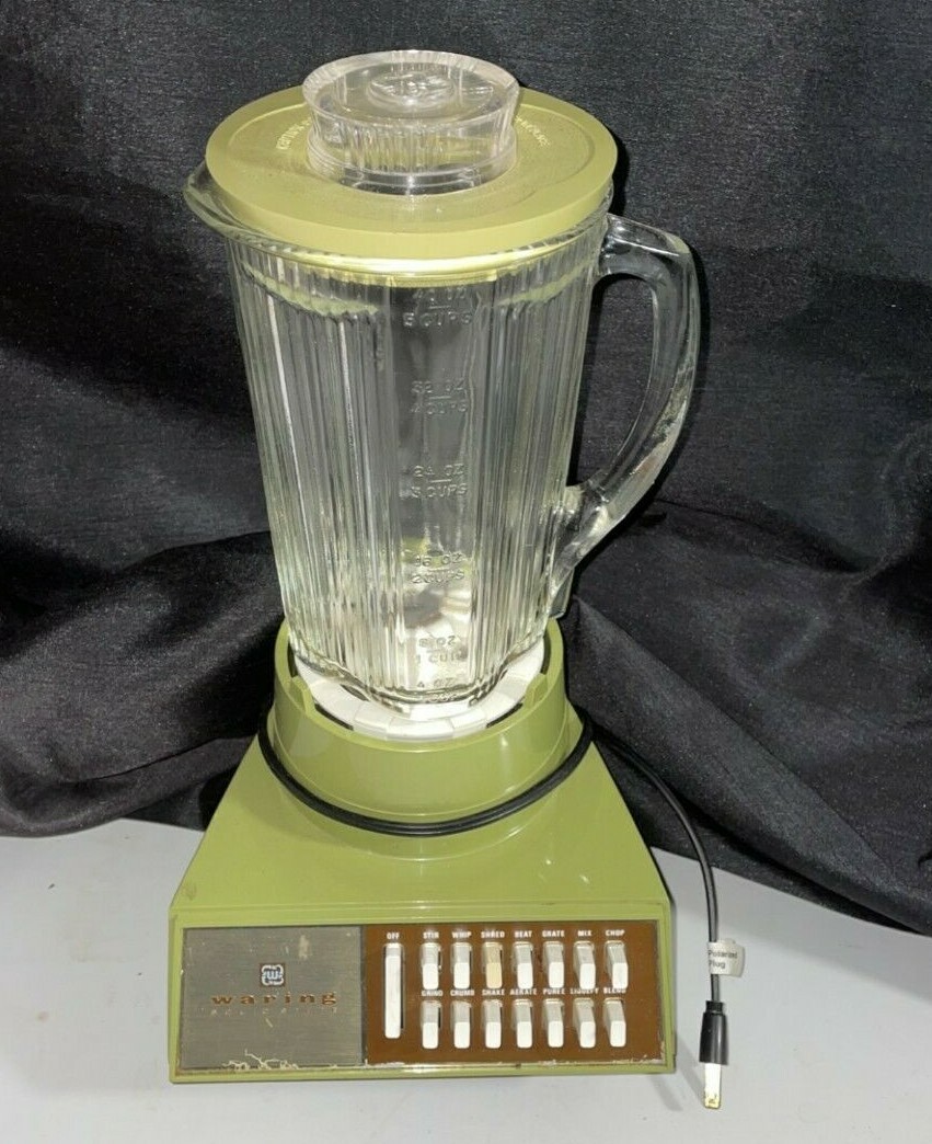 Vintage Waring Green Solid State Blender Countertop 14 Speed Metal