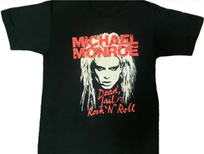 Rare Michael Monroe Hanoi Rocks Band Cotton Black S-2345XL Men T