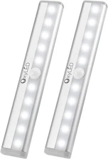 2 PCS OxyLED Motion Sensor Closet Lights Cordless Under Cabinet Lightening 10LED