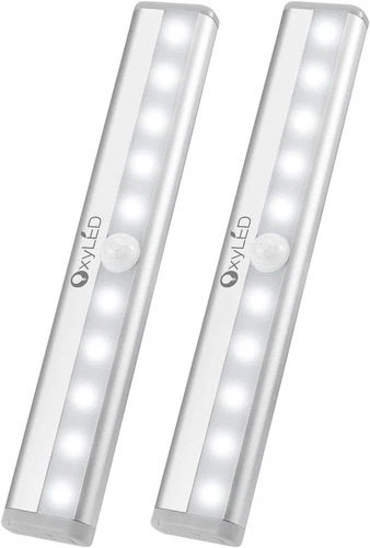 2 PCS OxyLED Motion Sensor Closet Lights Cordless Under Cabinet Lightening 10LED