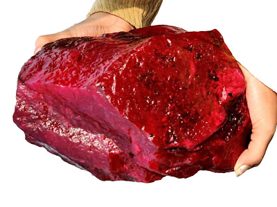 DYED   3760 CT RED RUBY NATURAL AFRICAN CERTIFIED GEMSTONE HUGE ROUGH MKO