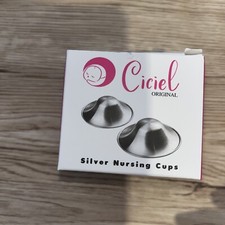 Ciciel Silver Nursing Cups W Pink Case NEW