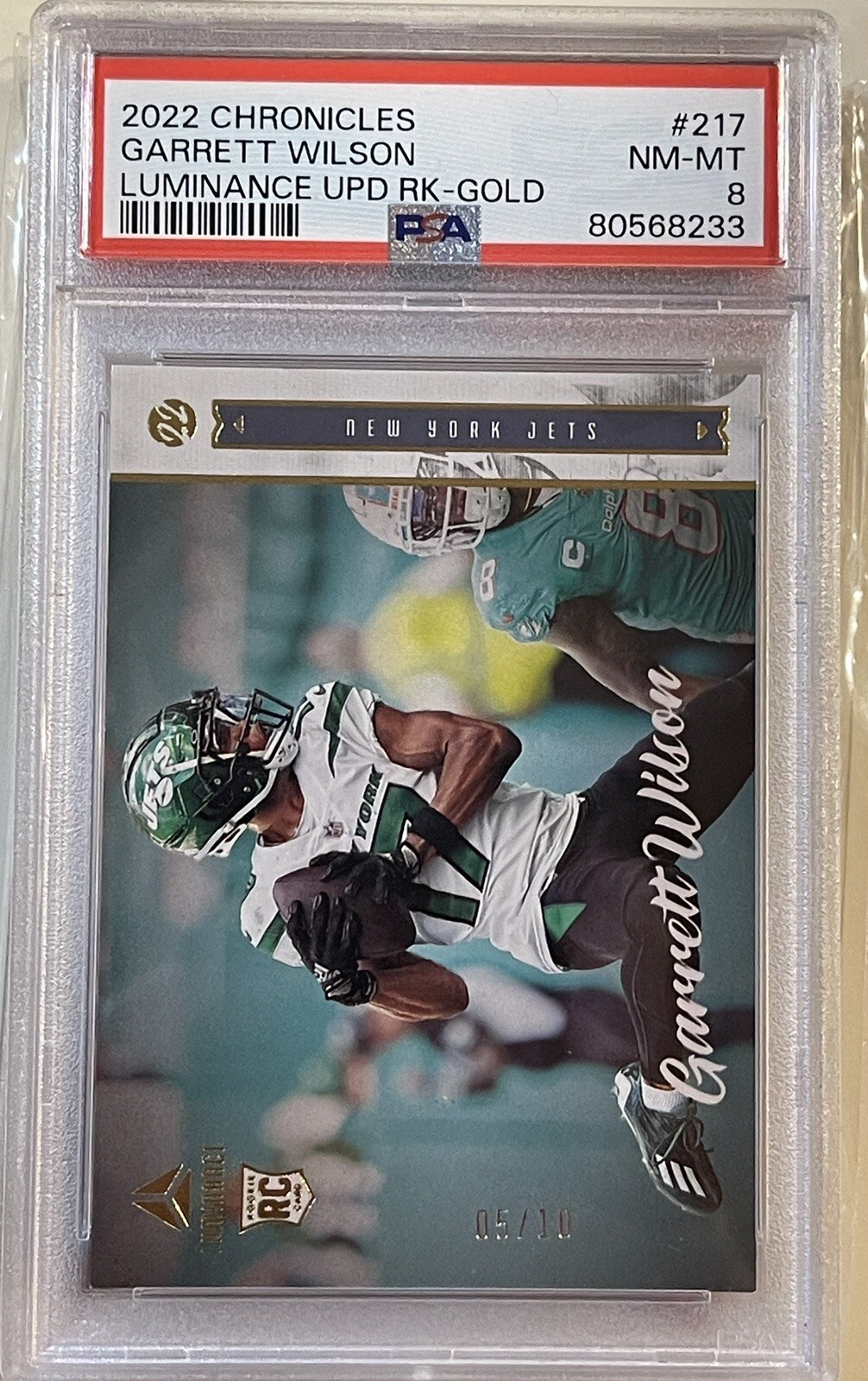 Garrett Wilson Panini Chronicles Luminance Update Rookies #217 Gold
