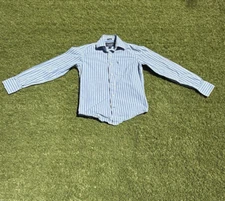 Abercrombie & Fitch Y2K Button Up Shirt Long Sleeve Mens Small Muscle Blue Strip