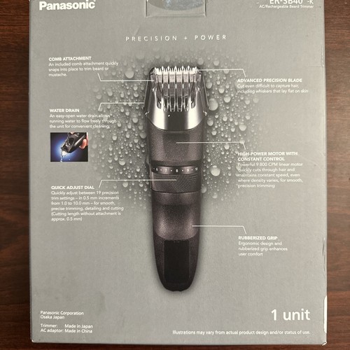 Panasonic+ER-SB40-K+Precision+Power+Beard+Men%27s+Trimmer+with+Linear ...