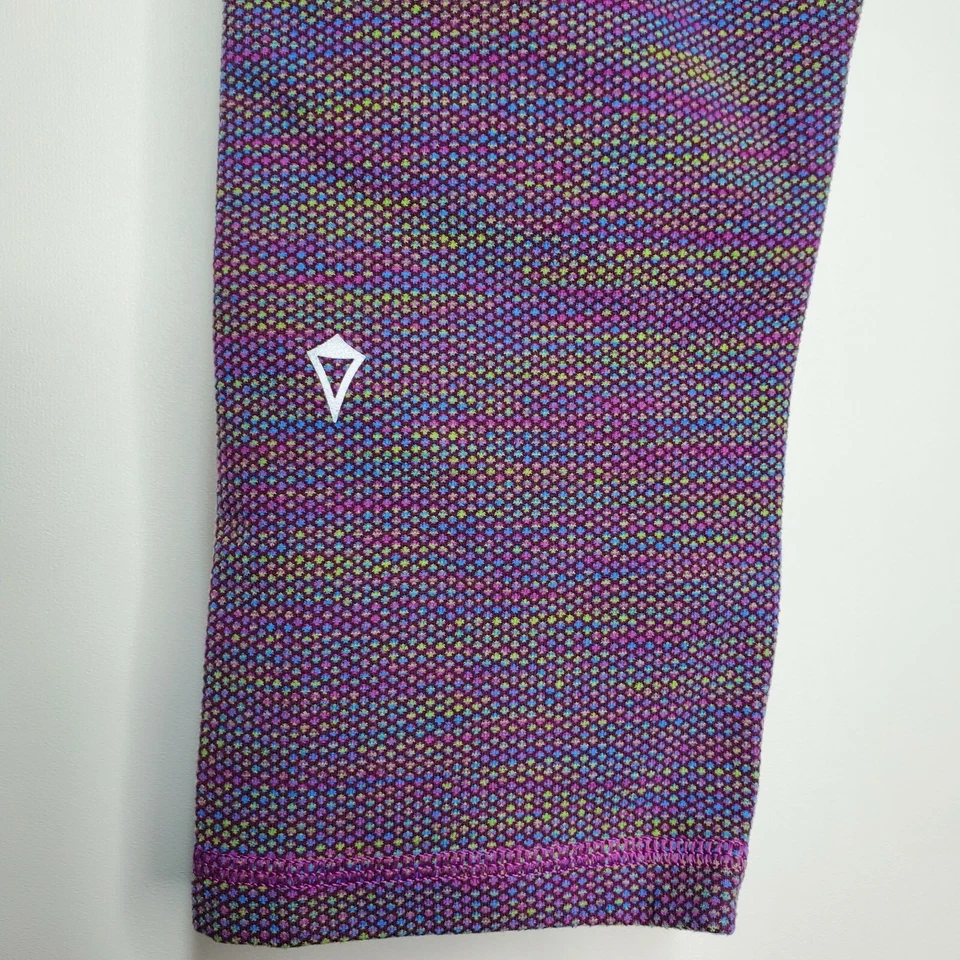 Leggings cortos para niña Ivivva By Lululemon púrpura atléticos transparentes talla 12 Foto 4 de 4