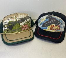 Vintage 1987,88 Lockheed Martin Trucker Hat Cap Snapback Rare SR-71 Blackbird #2